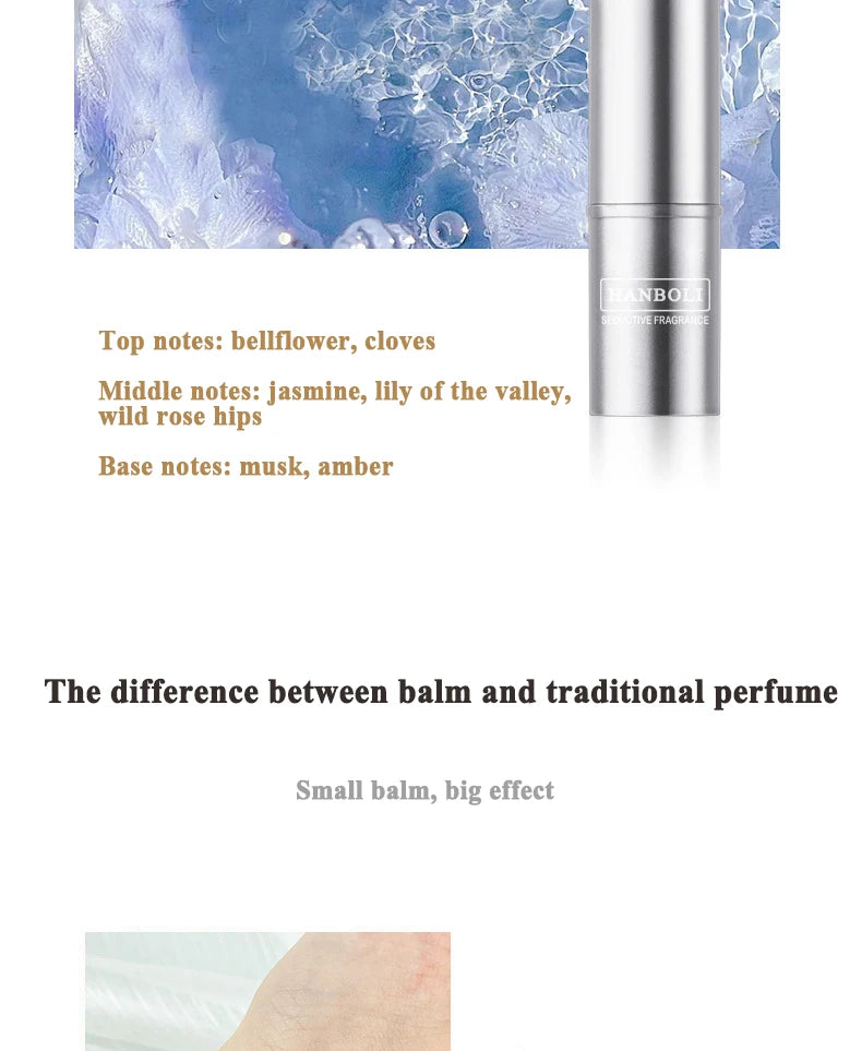 Heart-pounding solid perfume for men and women, light fragrance, long-lasting, natural and fresh perfume, portable perfume