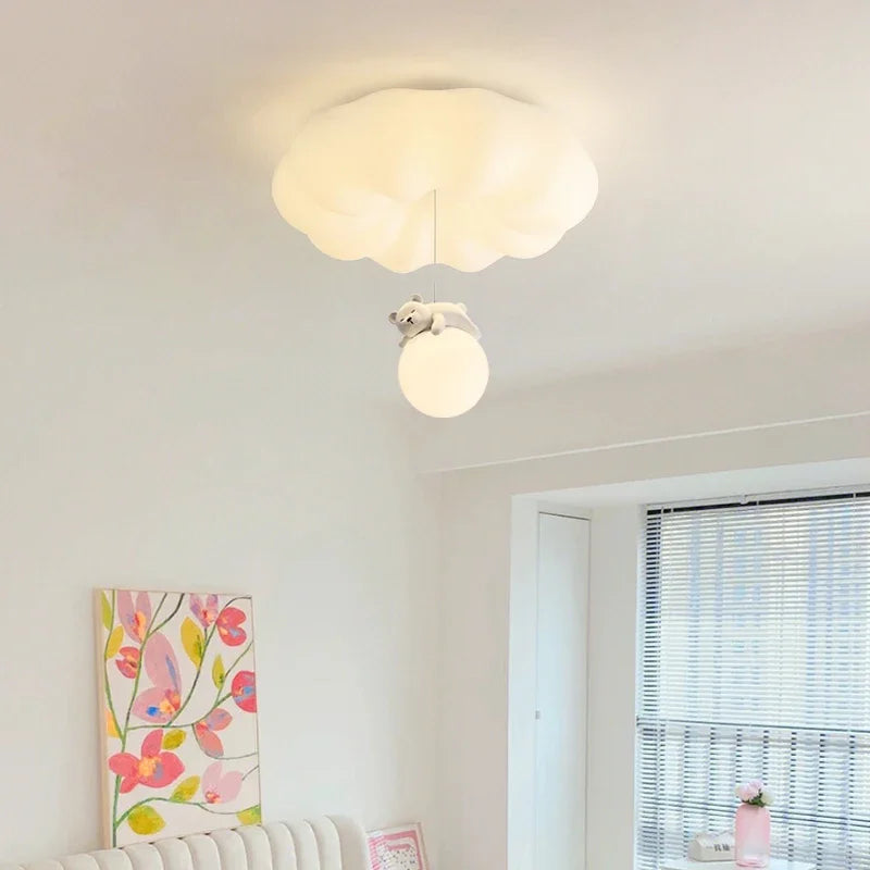 Modern Bear Cream Ceiling Lights Modern Lighting Creative Simple Lamps Living Room Bedroom Lustres Luminaria Decoration Lamparas