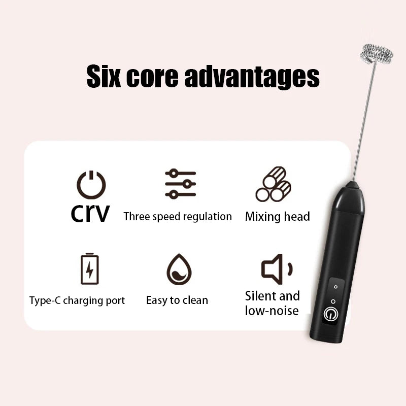Wireless Electric Milk Frother Handheld Egg Beater Foamer Coffee Maker Electric Blender Mixer Mini Portable Blender Kitchen Tool
