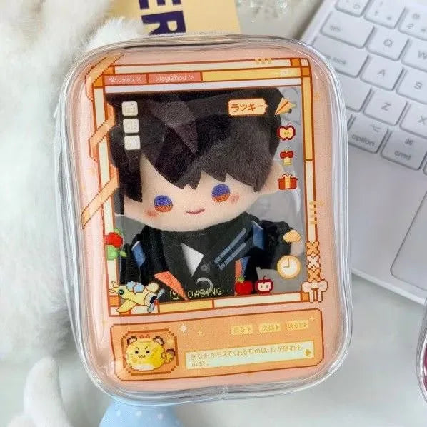 New Fun Creative Prison-themed Itabag Transparent Case For 13cm Doll Portable Clear Keychain Gift Box Collectibles Storage Pouch