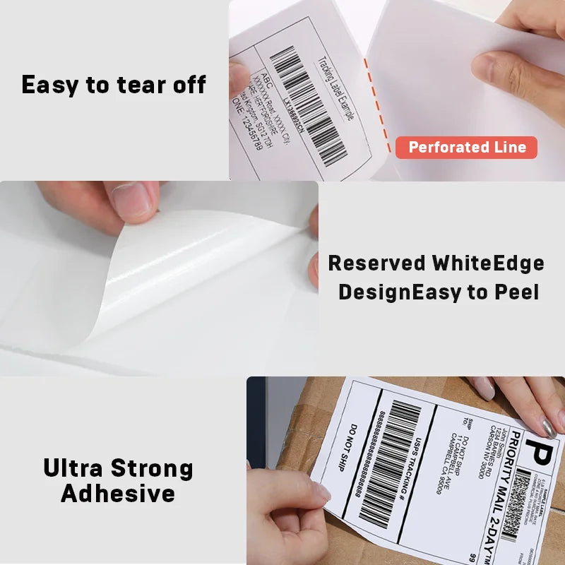 500/350/200 Sheet 4"x6" Thermal Label Paper 100x150mm Adhesive Sticker For Thermal Shipping Labels DHL UPS Express Barcode Label