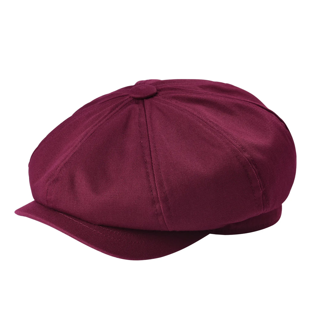 BOTVELA Men's Newsboy Cap Twill Cotton 8 Panel Hat Flat Ivy Cabbie Casual Baker Caps Gatsby Hat Retro Hats Boina Beret for Male