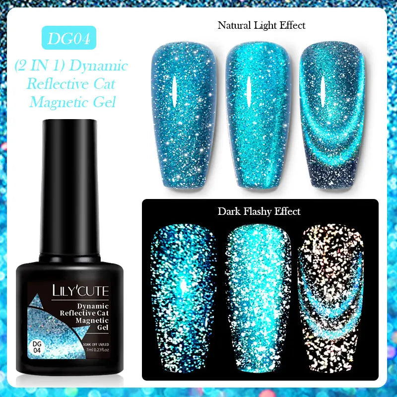LILYCUTE 7ml Gold Coffee Cat Magnetic Gel Nail Polish Autumn Winter Nails Ultra Shine Moonlight Semi Permanent UV Gel Soak Off