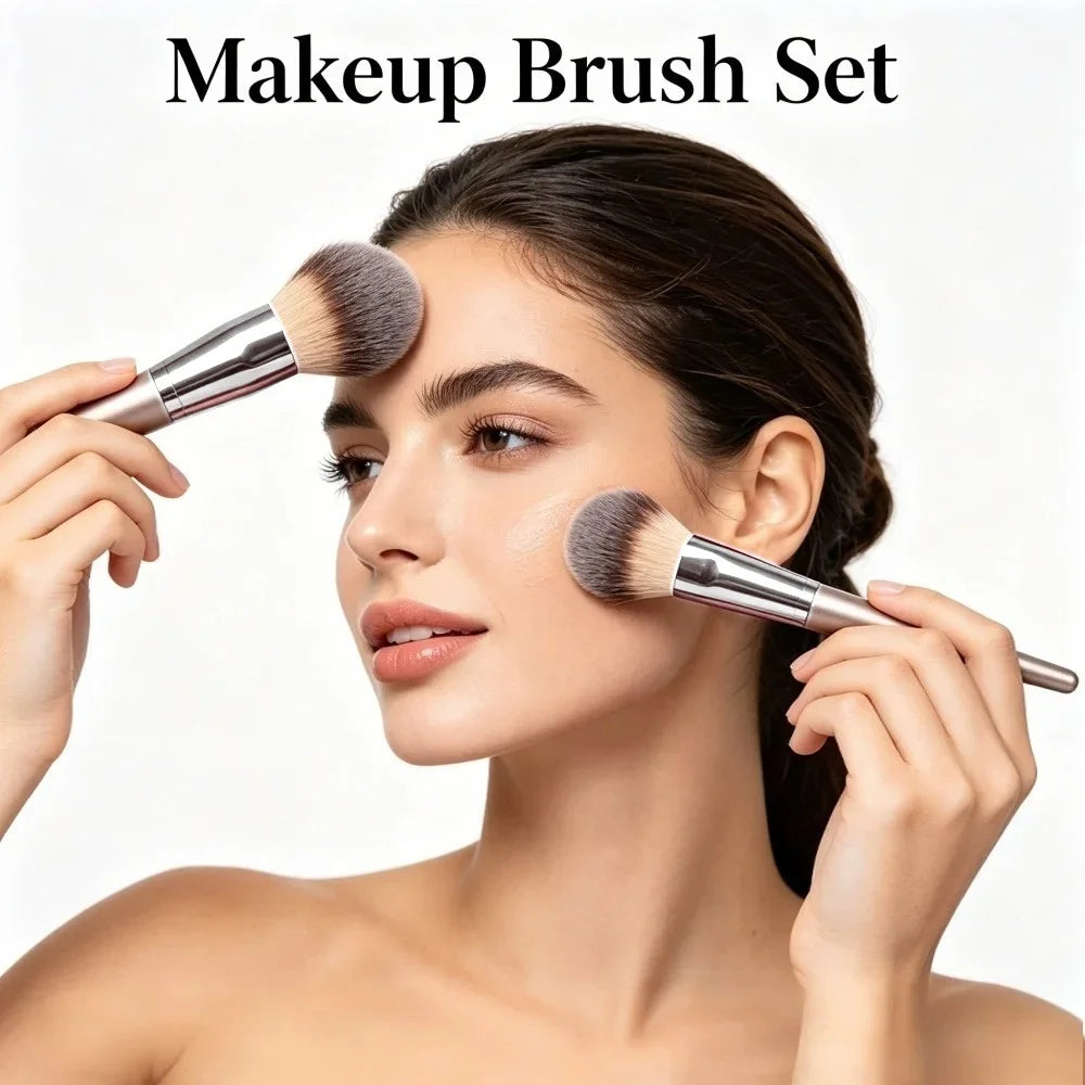 10 Makeup Brush Set Professional Foundation Concealer Powder Eyeshadow Blush Brush Blending Cosmetic Beauty Tool for Face & Eye