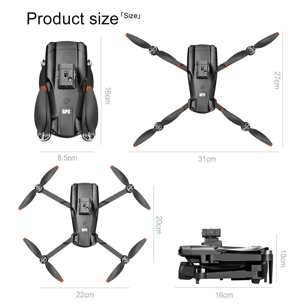 Original V198MAX Drone 8K Profesional FPV Brushless Laser obstacle avoidance Aerial Optical Foldable Quadcopter Mini 4K Dron