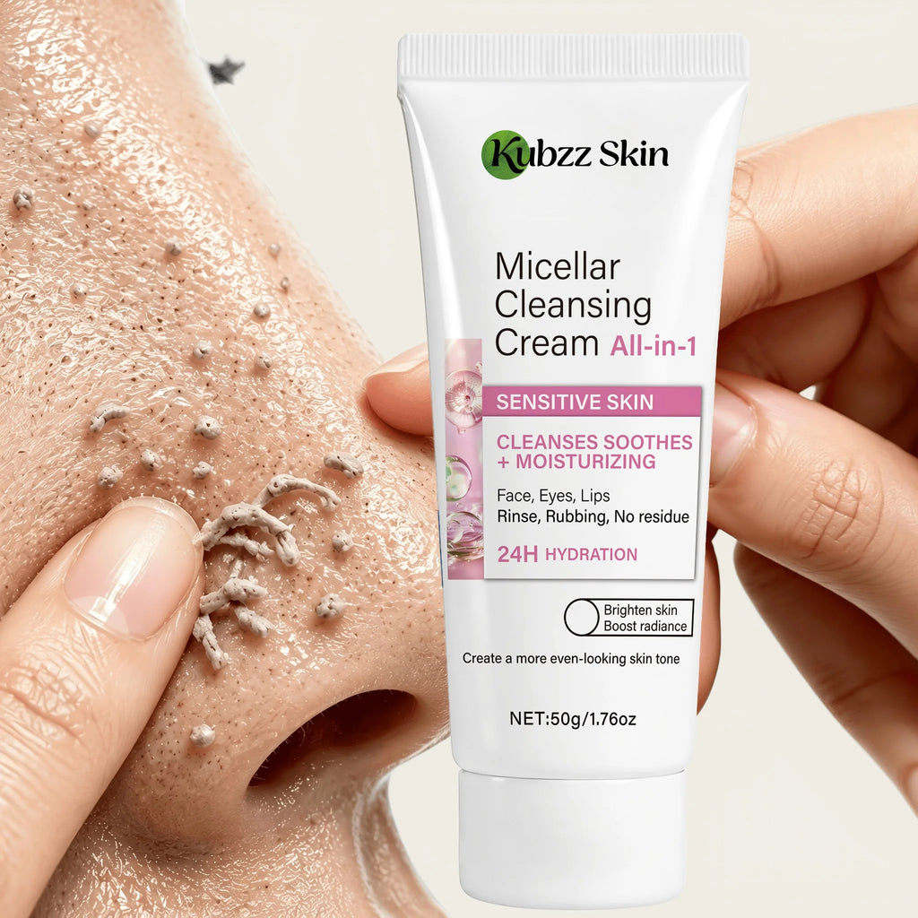 Micellar Cleansing Cream 50G——Niacinamide, Hyaluronic Acid, Collagen Formula, Deep Cleansing, Gentle Cleansing, Soothing and Moisturizing in One, Smooths Skin, Suitable for Face, Eyes and Lips, Can Be Used for Sensitive S