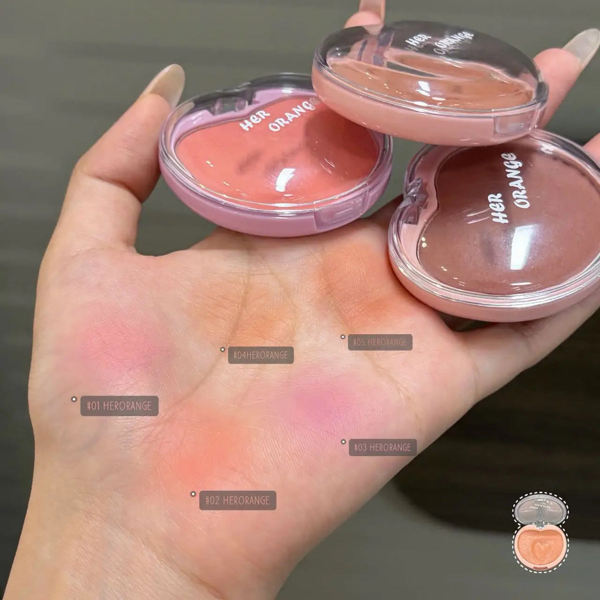 Herorange Sweet Cream Blush Balm Multi-Use Cheek Lip Eye Blush Long Wear Blendable for Beginners