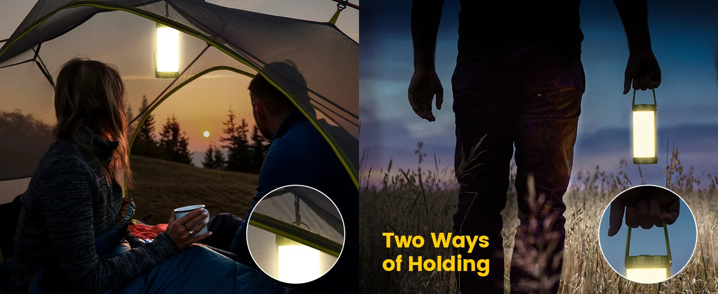 IP68 Waterproof Outdoor Led Camping Lights Lanterns Rechargeable 5000mAh Survival 1200LM Hiking Survival Camping Lights Lanterns