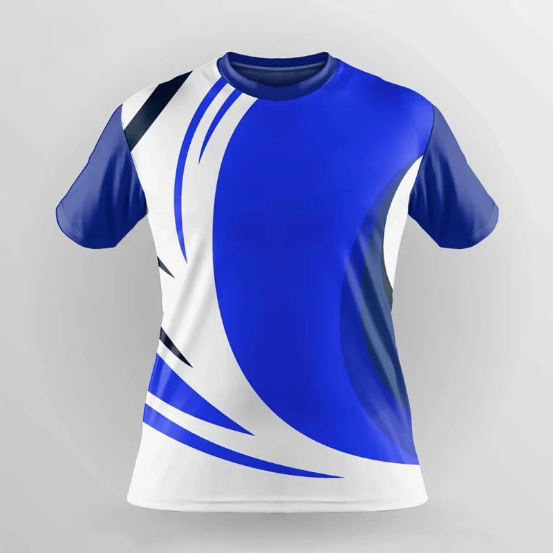 Simple Fashion Quick Dry Sports T Shirts Summer Casual Short Sleeve 3D Printed T-shirts Loose Breathable Running Badminton Tees