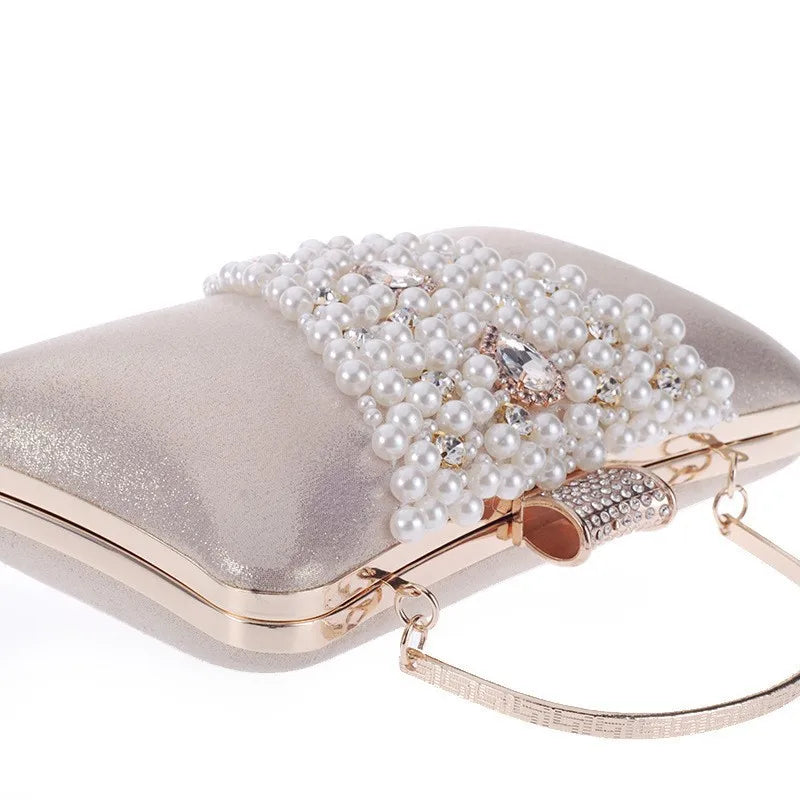 Women's Diamond Dinner Bag Portable Party Banquet Pearl Cheongsam Dress Fashion Rhinestone Handheld Clutch Bag Bolsas Grife Luxo