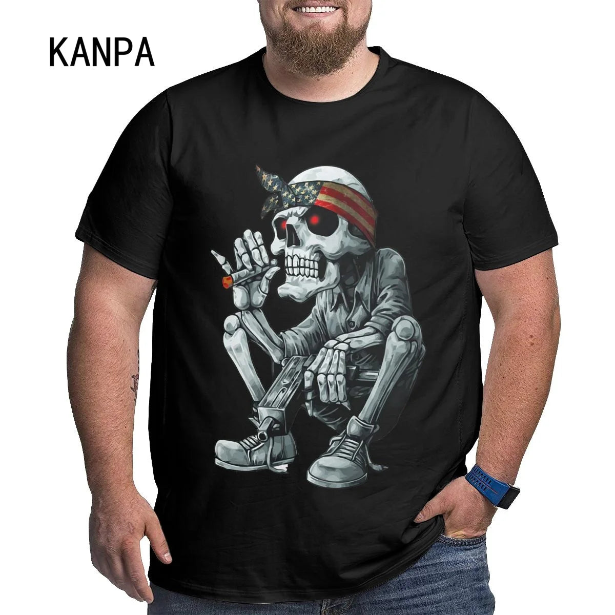 Unique Design Graphic Men T Shirts Plus Size Oversized Cotton T-shirts for Big Man Black Summer Short Sleeves Clothes Tops