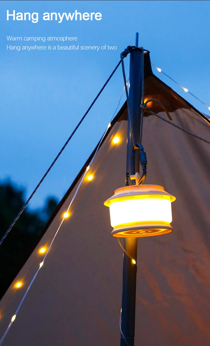 Outdoor Camping Light Star River Tape Measure Camping Atmosphere Light Waterproof Portable String Light Camping Tent Light
