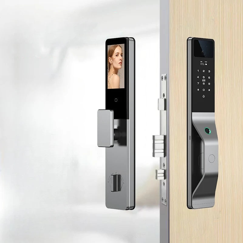 Fully Automatic Tuya Smart Password Door Lock Palm Vein 3D Facial Recognition Electronic Lock Home Fingerprint IC Card Lock