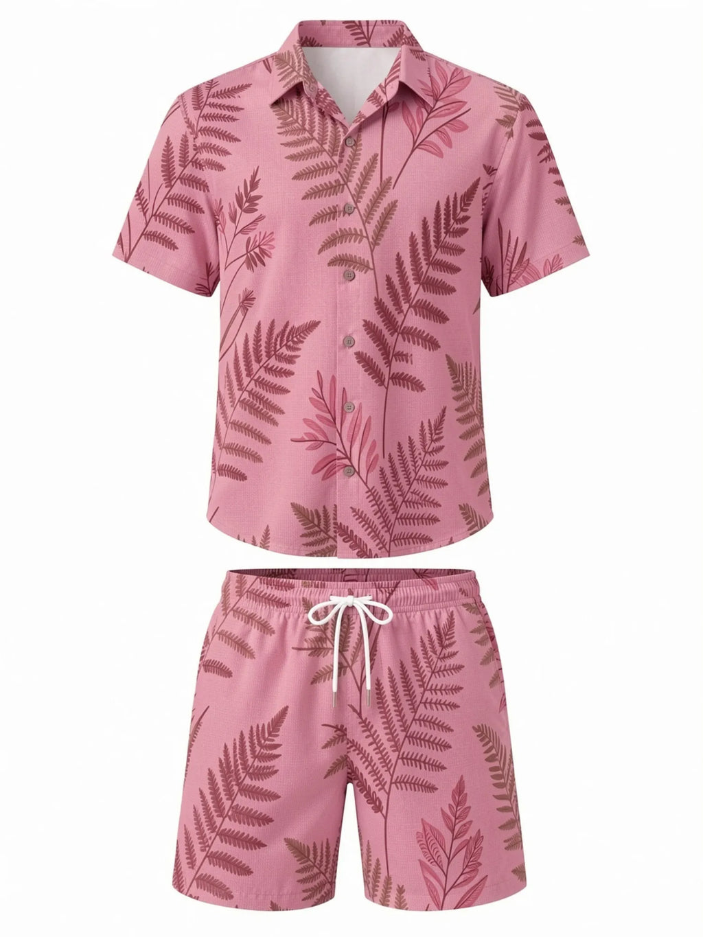 Mens Floral Short Sleeve Shirt and Drawstring Shorts Set Beach Vacation Relaxed Summer Two Piece Weekend Beach Outfit Travelwear
