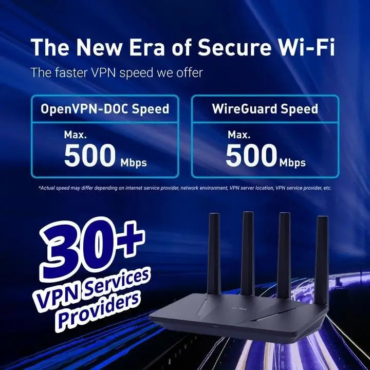 GL.iNet GL-AX1800 (Flint)  WiFi 6 Router Home Secure Router -Dual Band Gigabit Wireless Internet Router, 5 x 1G Ethernet Ports, Up to 120 Devices, OpenVpn&WireGuard
