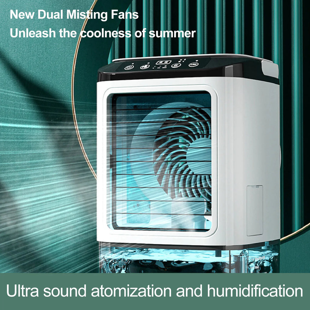 Mini Air Conditioner 12W 900ml Water Tank USB Powered Humidifying Misting Portable Air Cooler for Home Desk Office
