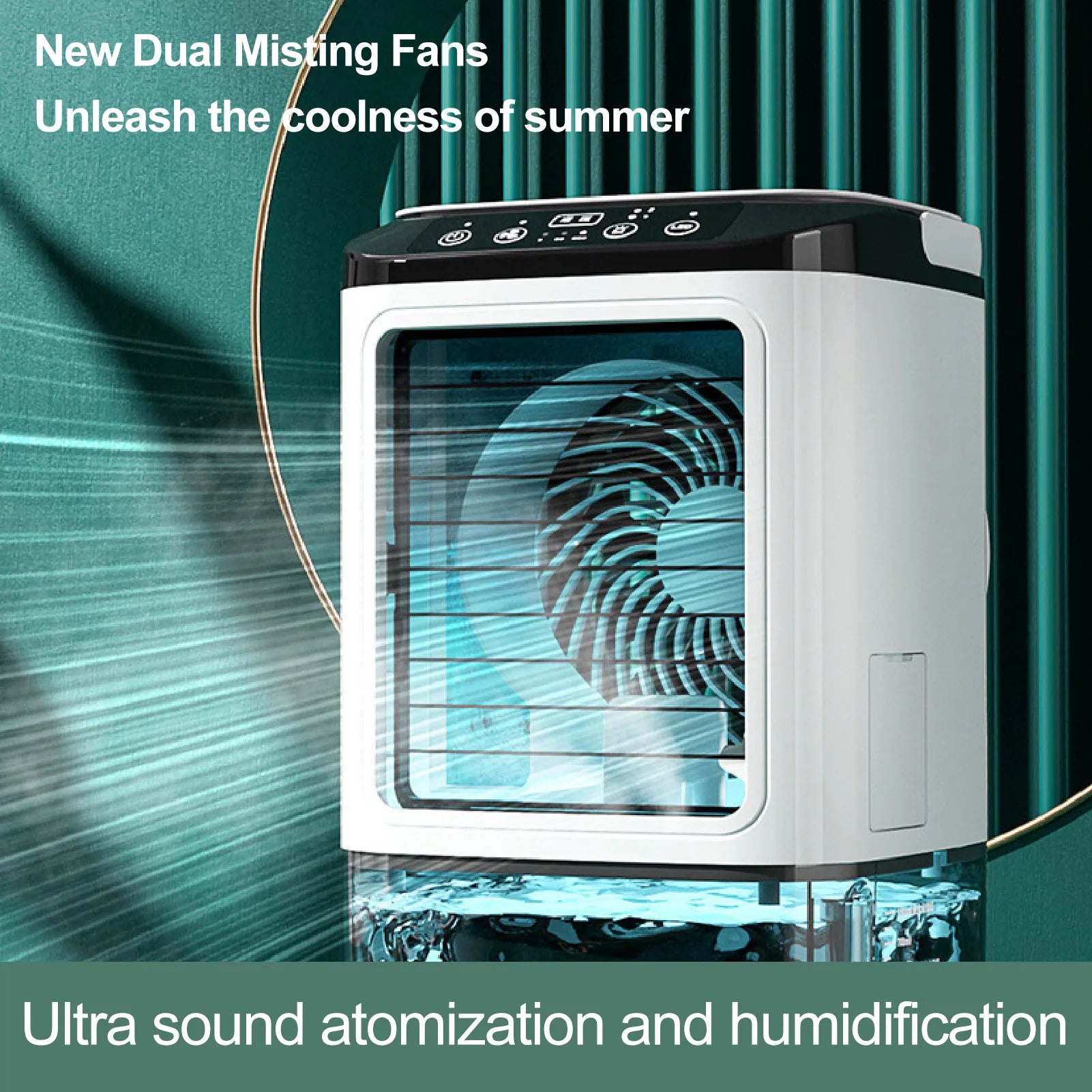 Mini Air Conditioner 12W 900ml Water Tank USB Powered Humidifying Misting Portable Air Cooler for Home Desk Office