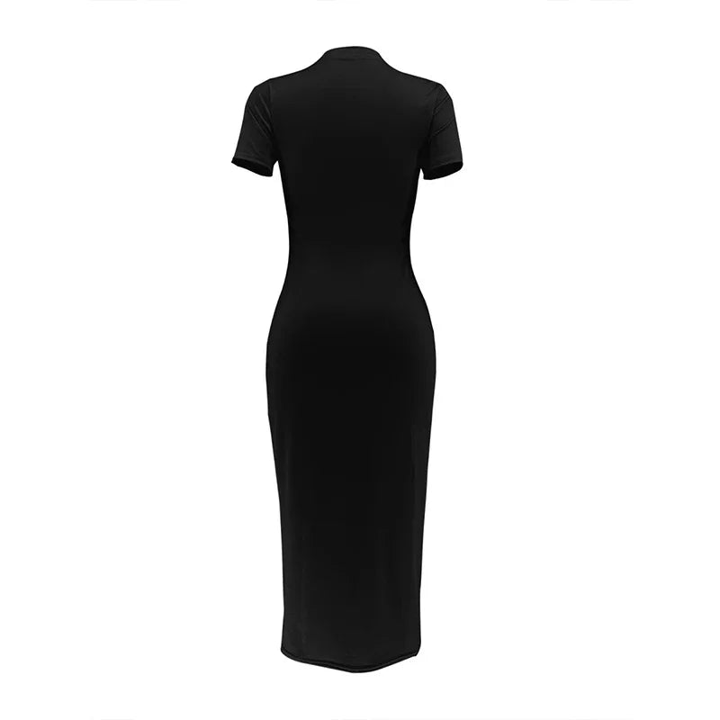 Ladies' summer fashion personalized smiling face pattern printed round neck short sleeved casual slim fit sexy fashion dress