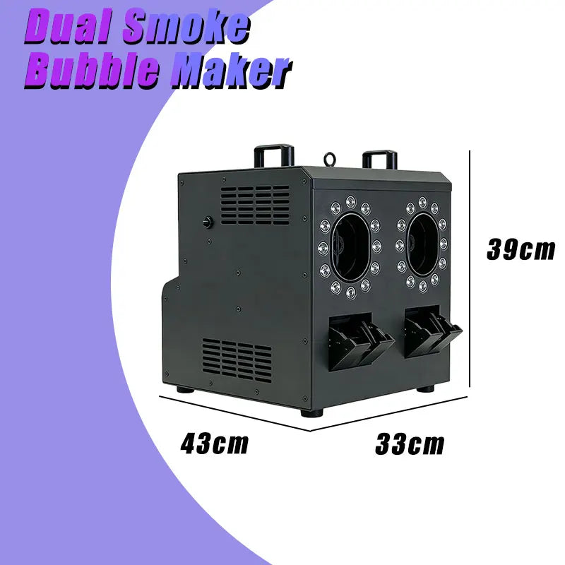 LED DMX512 Remote Control Electric 2000W Fog & Bubble Machine Double Wheel Smoke Bar KTV Hole Performance Special Effects Blower