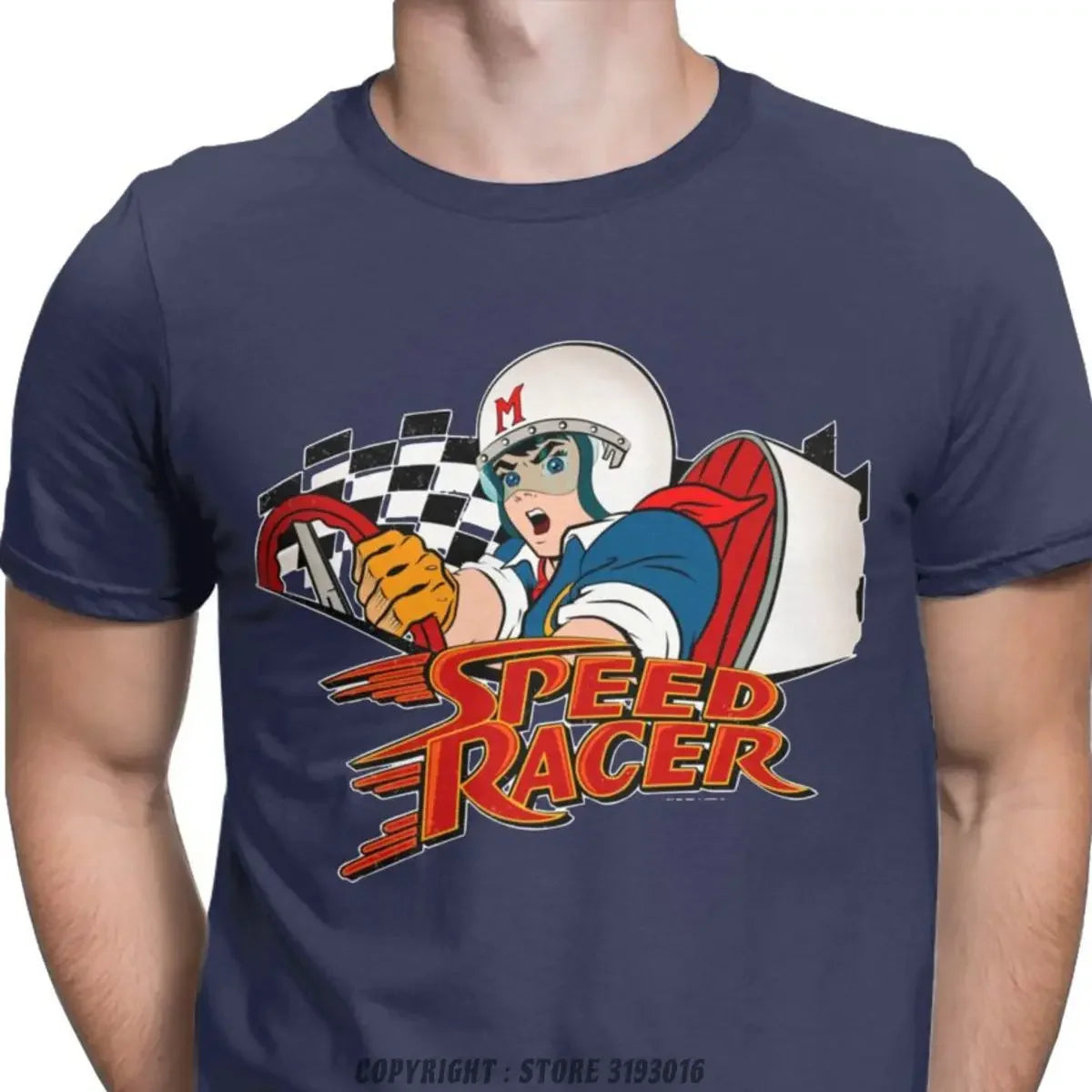 Speed Racer Meteoro Men's Tshirts Cool Christmas Crew Neck T Shirt Cotton Camisas Hombre Harajuku Aesthetic Printed Tshirt Men