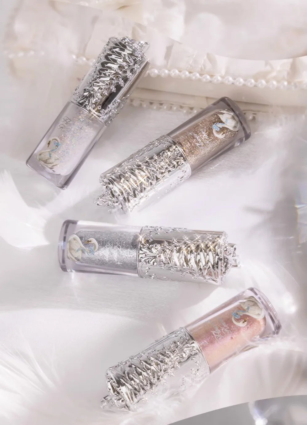 Flower Knows Liquid Eyeshadow Swan Ballet Glitter Quick-Dry Long-Lasting Waterproof Shimmer for Eyes Makeup 4g