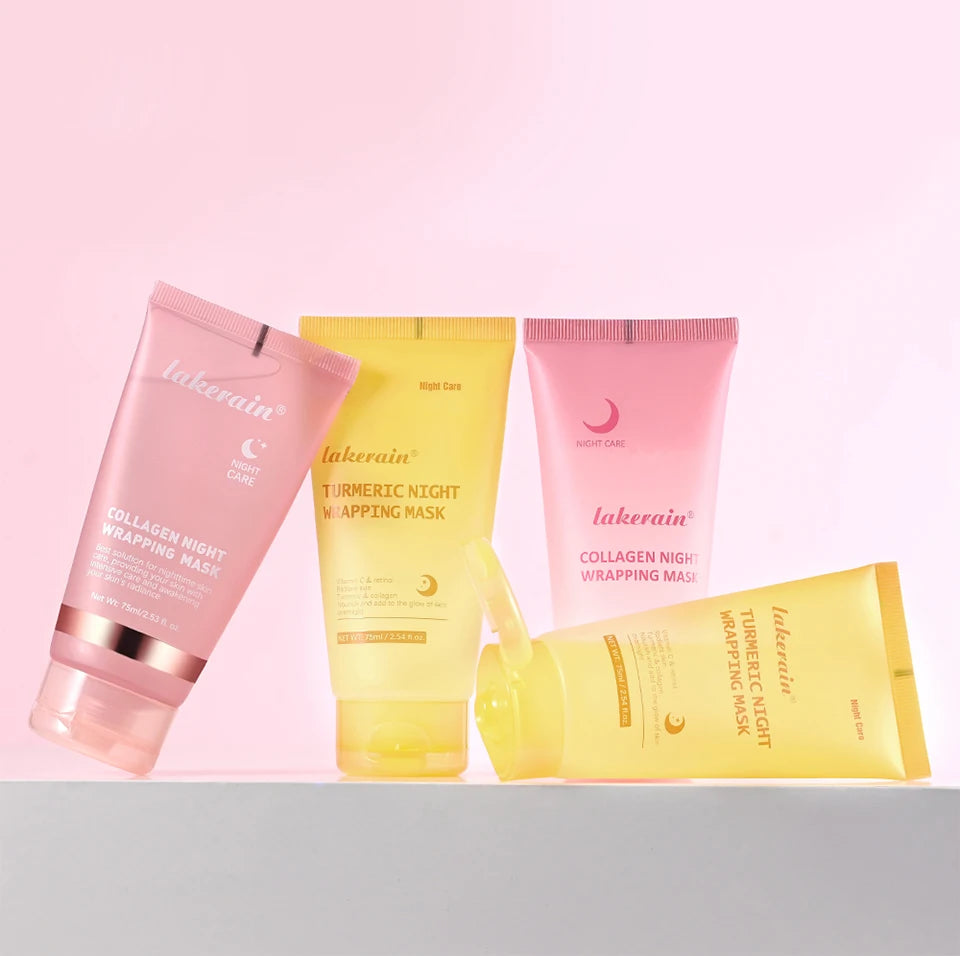 Korean Turmeric Collagen Bio Pack Night Mask Peel Off Sleeping Mask Anti-Aging Lifting Moisturizing Deep Repair Facial Skin Care