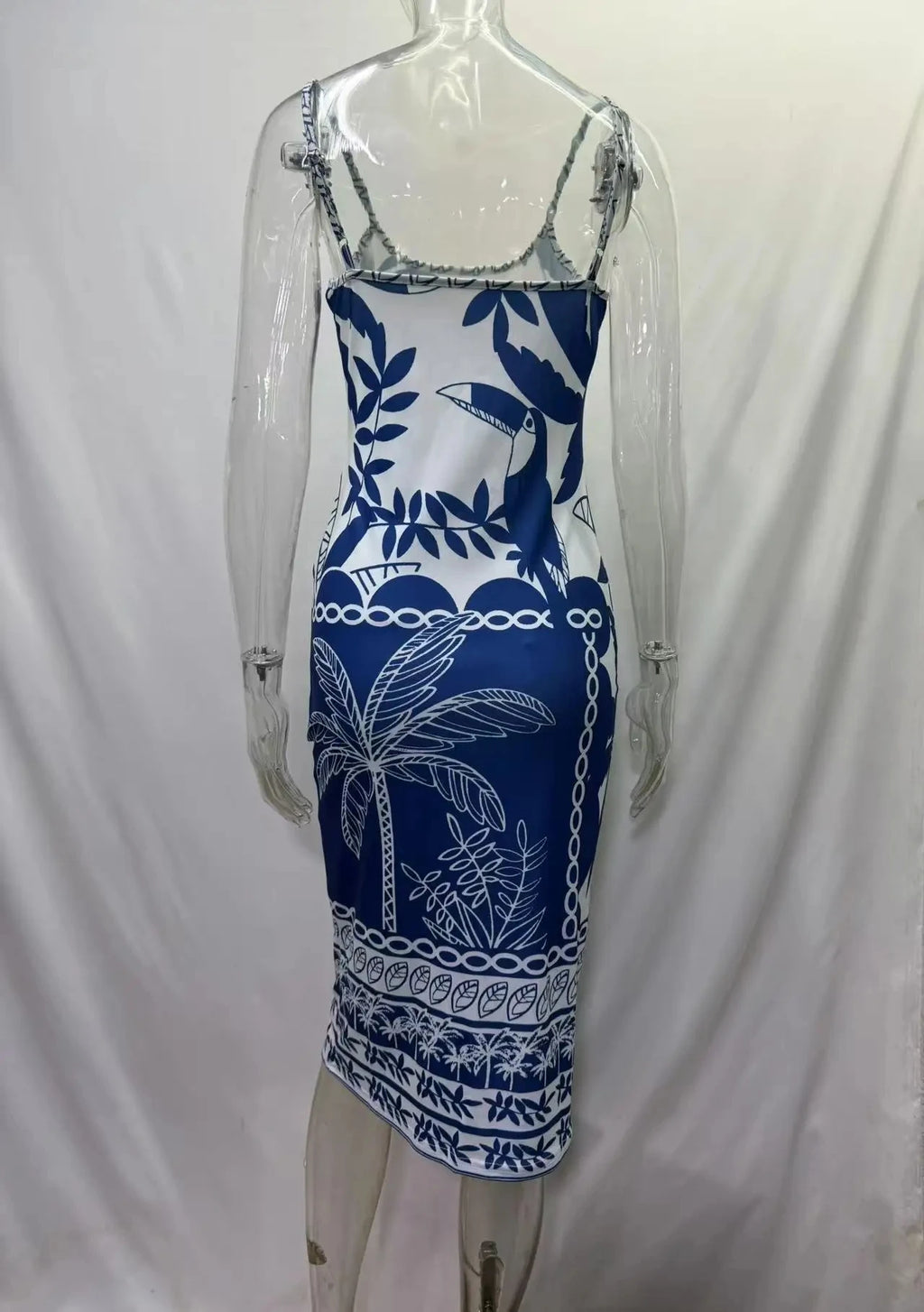 2025　New Summer　Arrival Best-selling Strapless Positioning Print Fitted　Sleeved Women's Elegant Dresses for a summer vacation.