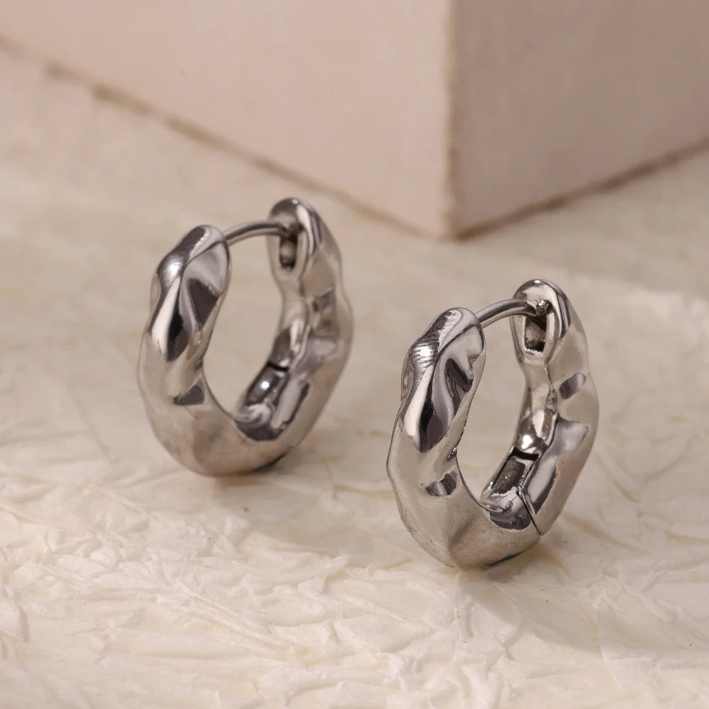 Stainless Steel Pendientes Earrings for Women Gold Color New In Geometric Small Hoop Earrings 2024 Trend Wedding Jewelry Gift