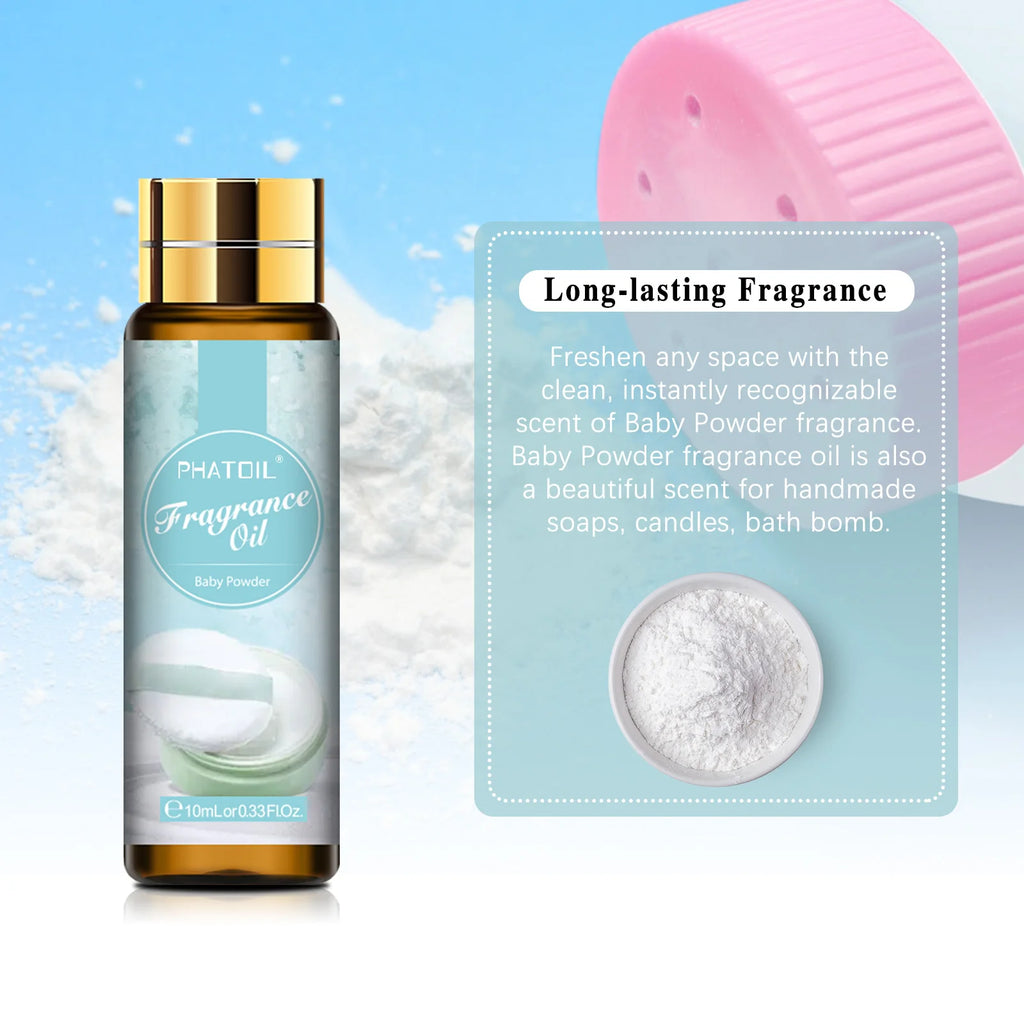 PHATOIL 10ml Fragrance Oil with Dropper White Musk Bubble Gum Sea Breeze Vanilla & Coconut  Coffee Aromatherapy Fragrance Oils