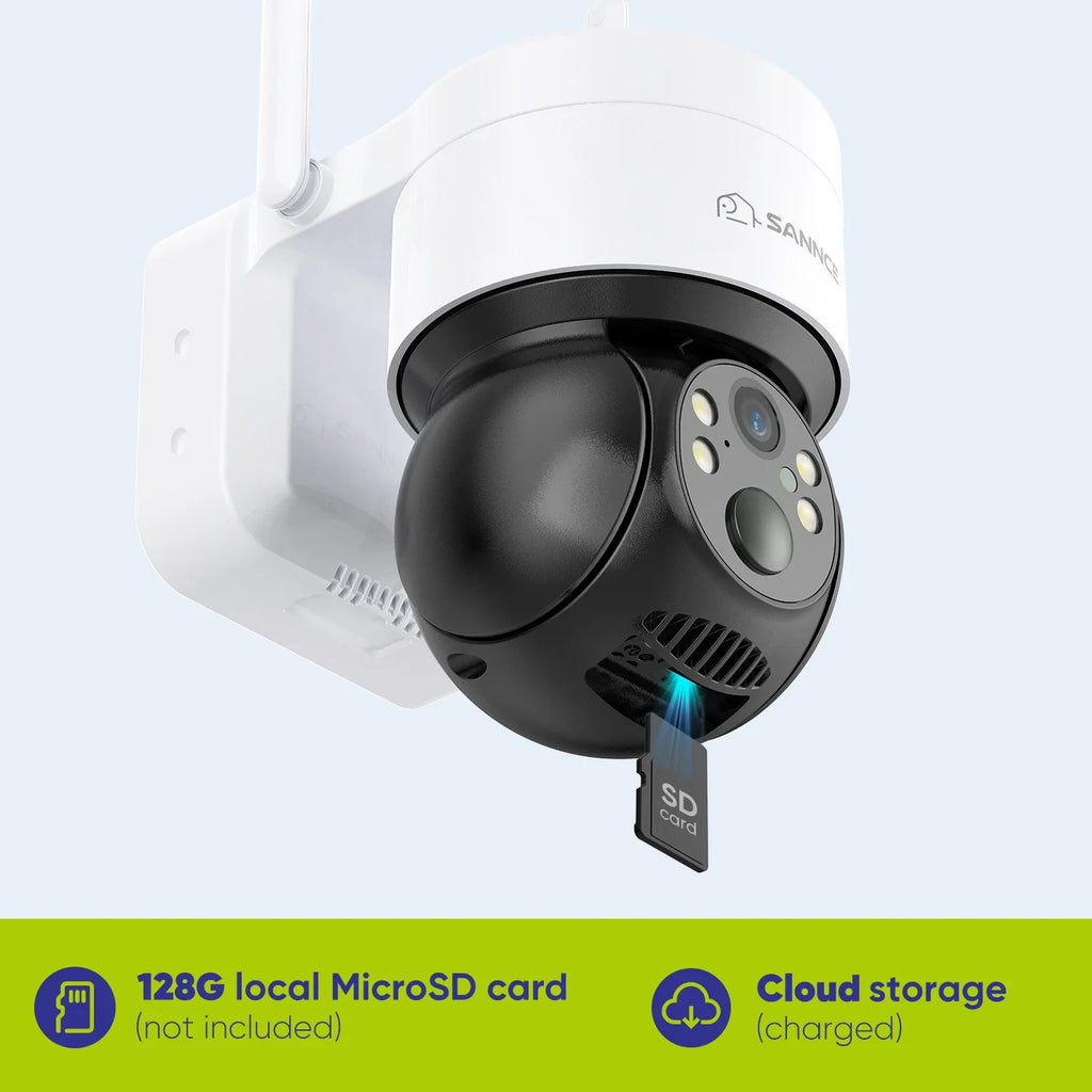 SANNCE 4MP 2K Solar Powered Cmmeras Support two-way audio 2.4G WIFI connect H.264+ Cameras IP65 Dust and Waterproof 4MM Lens