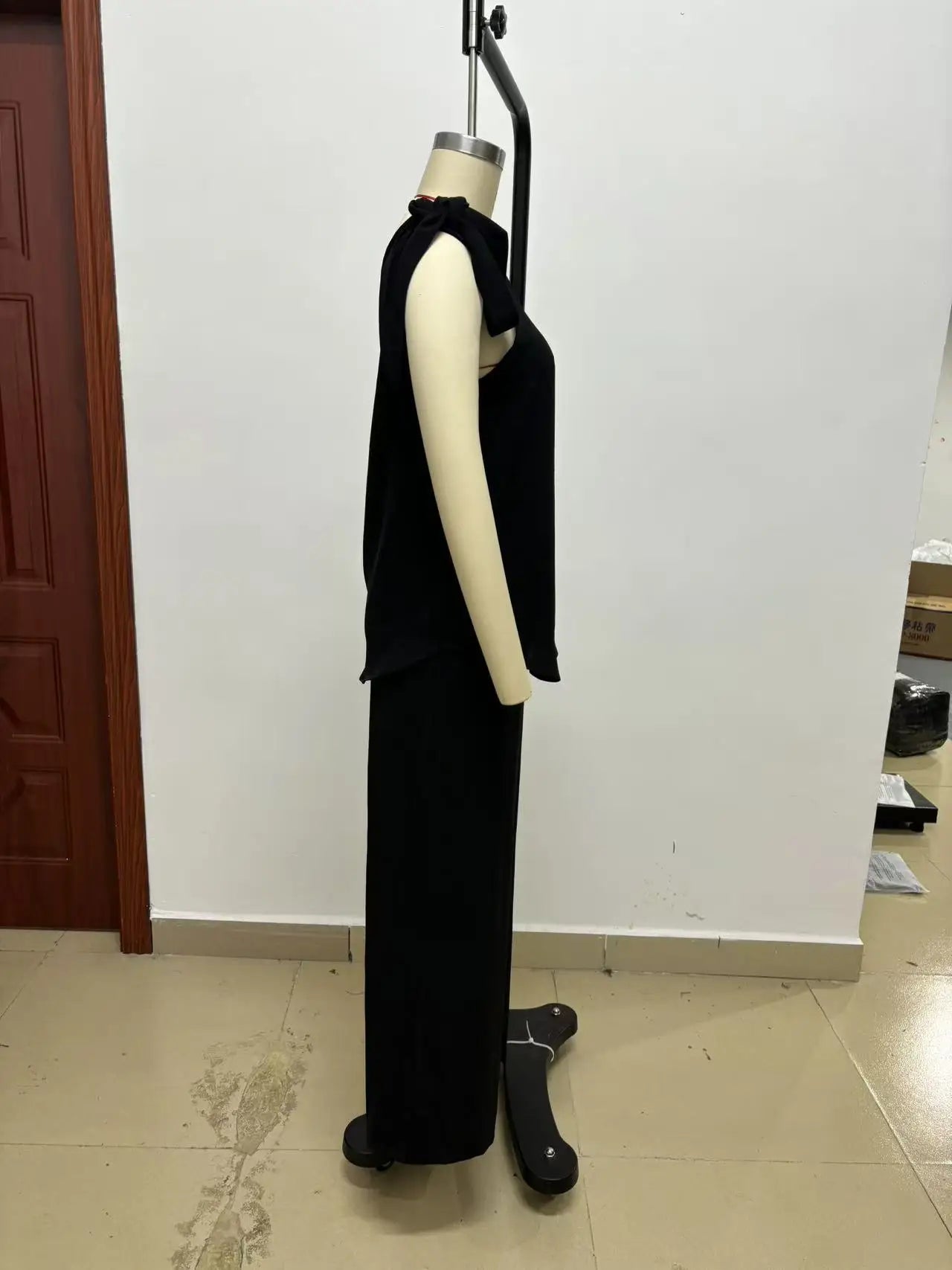 Women's 2 Piece Set 2026 Summer Sexy One Shoulder Tie Knot Top And Wide Leg Pants Suit Casual Loose Summer Beach Vacation Outfit