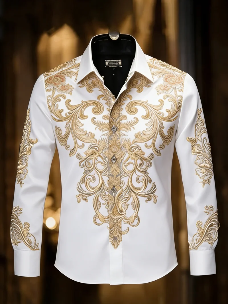 New 11 color men's 3D printed long sleeved shirt with high-quality and casual long sleeved collar top