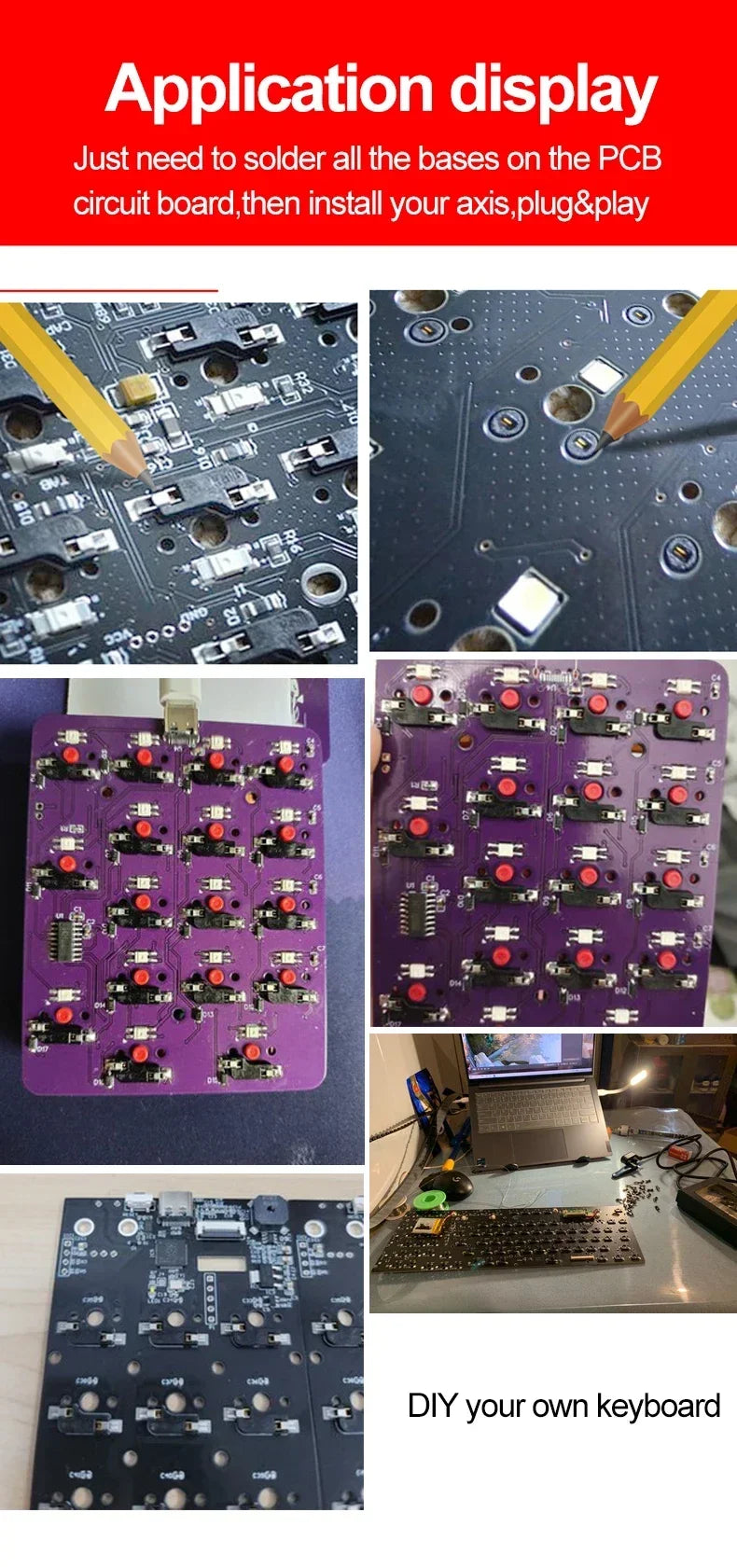 10/30/70/110pcs Kailh Hot Swapping PCB Socket Mechanical Keyboard Hot Swap Dock for Outemu Cherry MX Switches DIY Connector