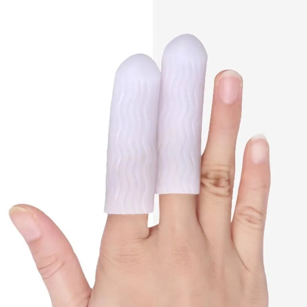 2Pcs Silicone Gel Tube Hand Bandage Finger Protector Anti-cut Heat Resistant Finger Sleeves Great Cooking Kitchen Tools