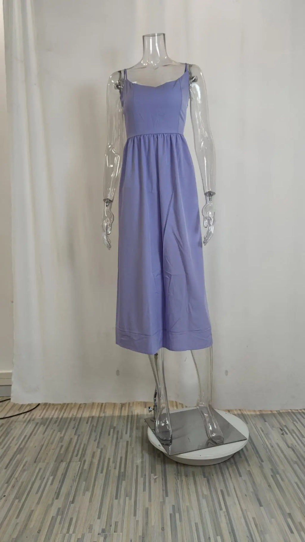 2024 Summer Casual Women Spaghetti Strap A-line Maxi Dresses Women Low Cut Sleeveless Big Skirt Dress Holiday Party Vestido