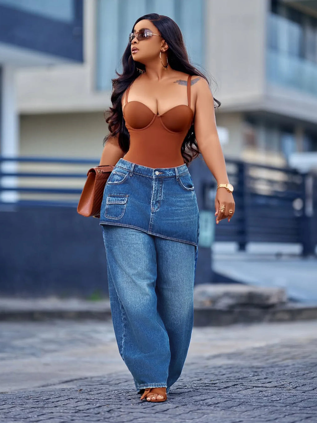 Denim Pant Women Jeans Vintage Wide Leg Long Pants Slim Fit High Waist Straight Trousers Y2k Streetwear Elegant Work Casual