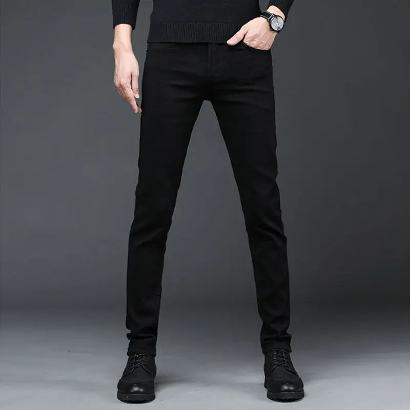 Men's Jeans Luxury Fashion Korean Kpop Washed Brand Boyfriend Men's Slim Denim Jeans Spring Autumn Casual Style Trousers Male