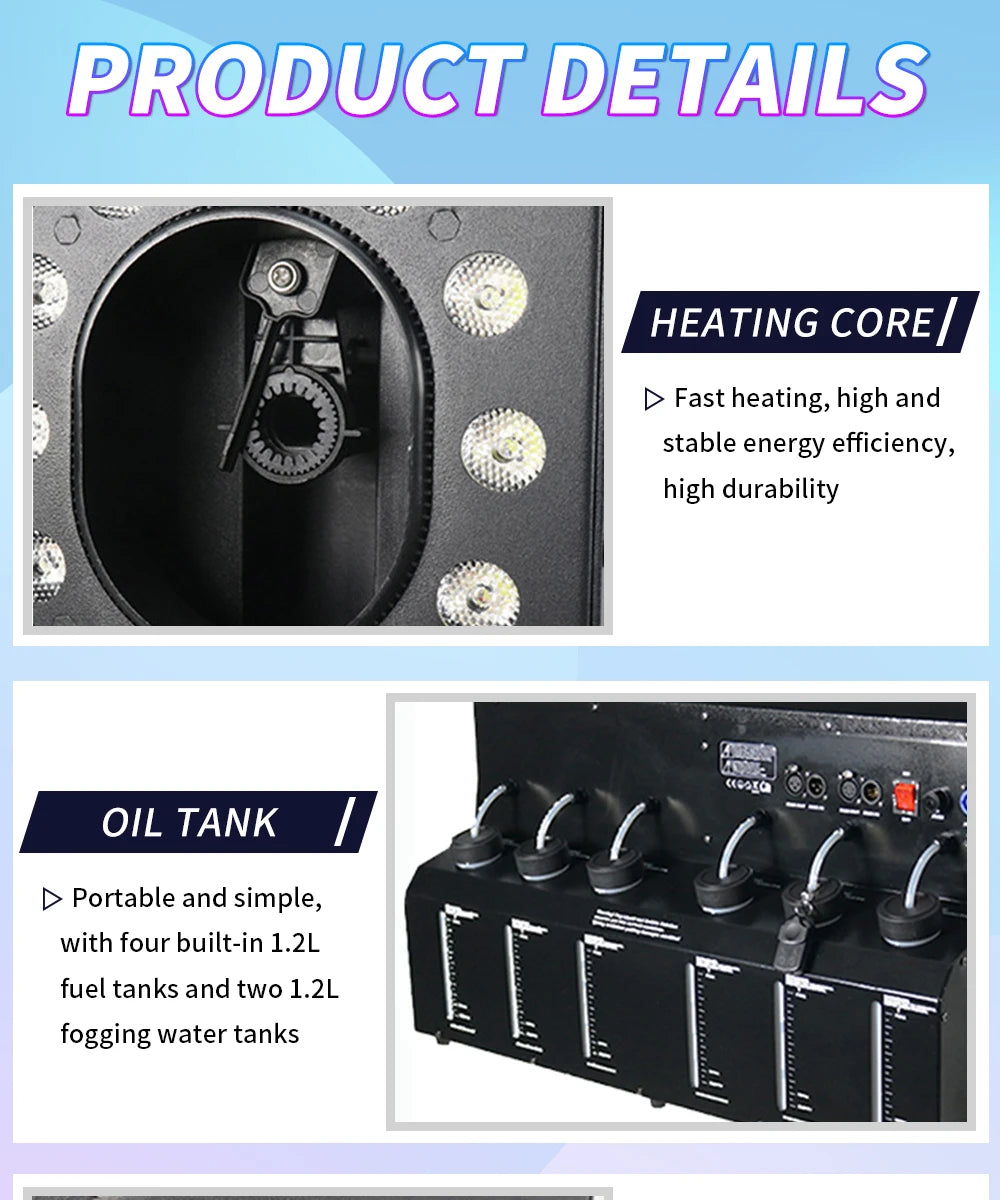 3000W 1500W LED Smoke Bubble Machine Four Holes Double Holes Party Wedding Bubble Spray Machine DMX for Stage Special Effect