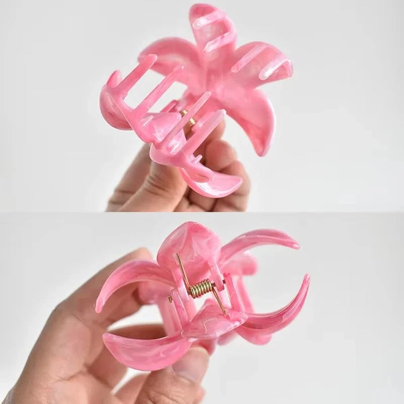 New Frangipani Fresh and Sweet Egg Flower Back of Head Disc Hair Shark Clip Hair Ornament Claw Hair Clips for Women