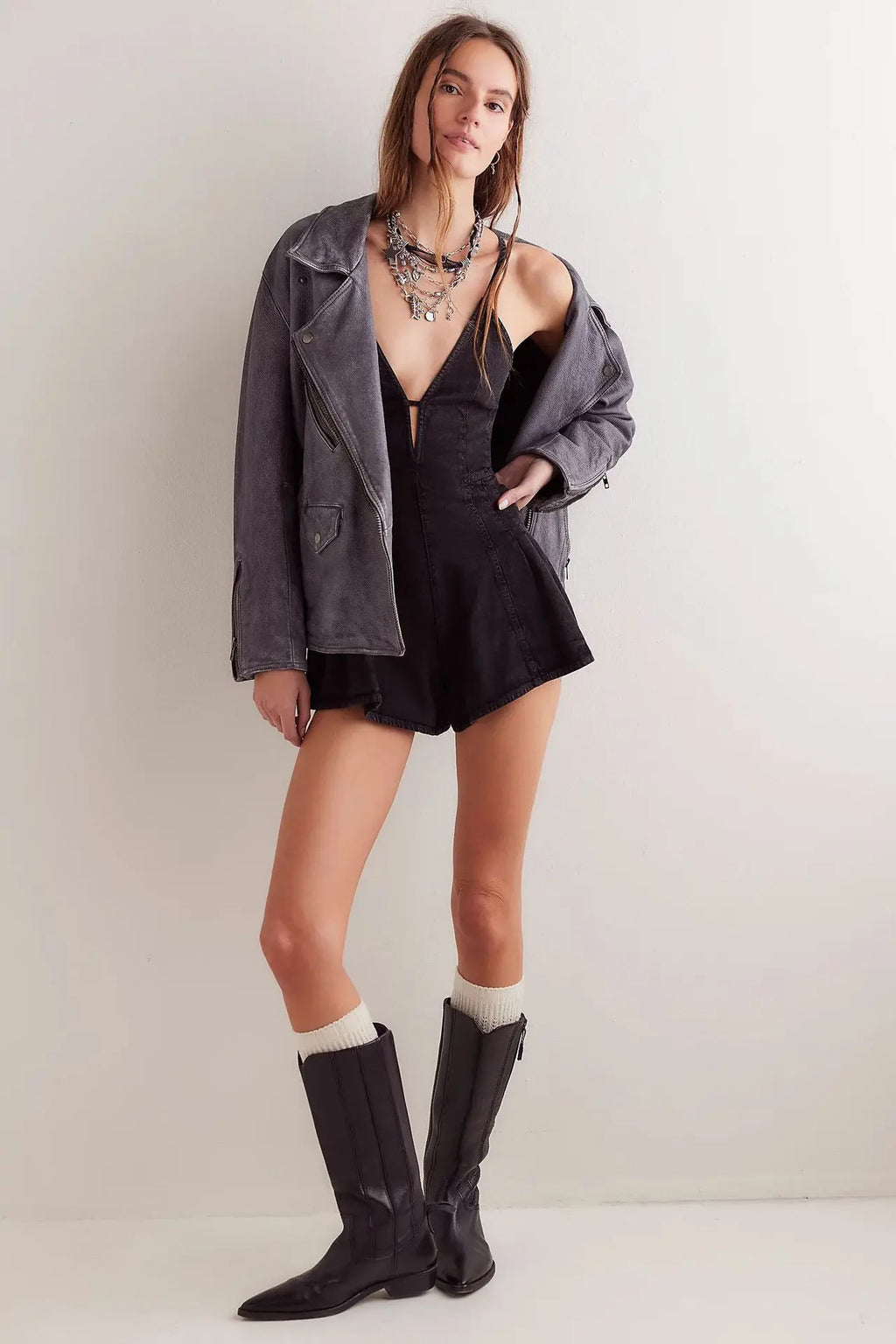 Summer Multi Colors Denim Playsuit Women Camisole Backless Lace-Up Loose Wide Legs Shorts Rompers Jumpsuit Jeans Sleeveless 6502