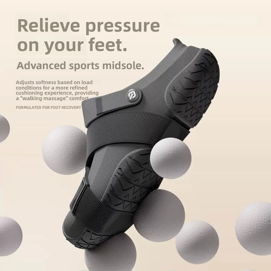 Men's Thick Bottom Sandals Full Coverage Outdoor Sports Waterproof Breathable Summer Slip-On Stream Trudging Beach Shoes