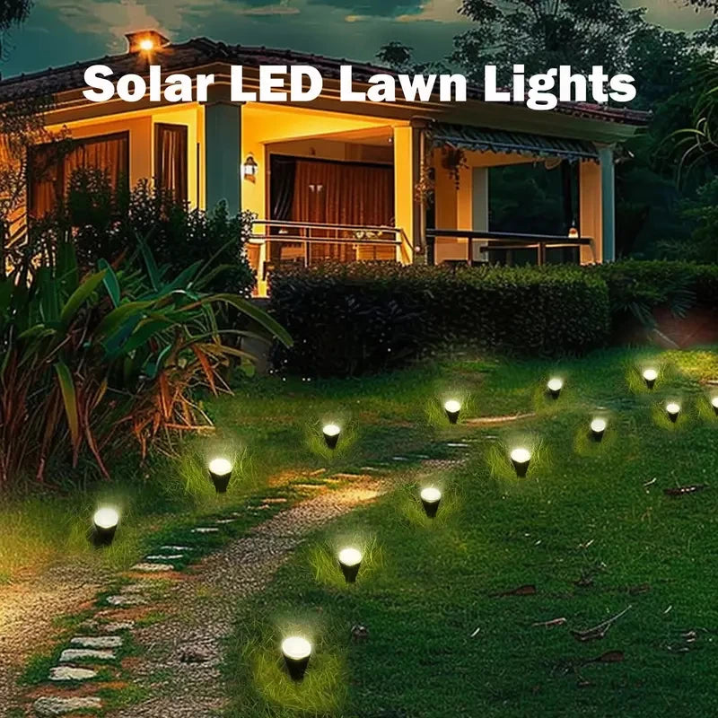 Solar LED Garden Pathway Light 15/30LEDS 8 Modes Outdoor Waterproof Lawn Lamp for Camping Weddings Christmas Holiday Lighting