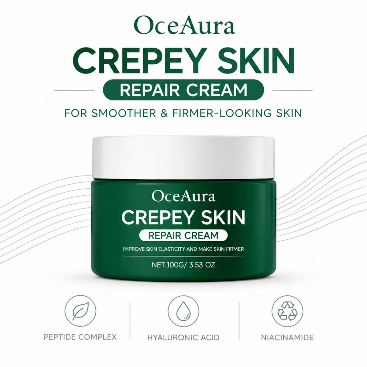 OceAura Firming Body Cream 100g Nourish Smooth Look Skin Deep Hydration Whole Body Moisturizer Supports Elasticity Revitalizing
