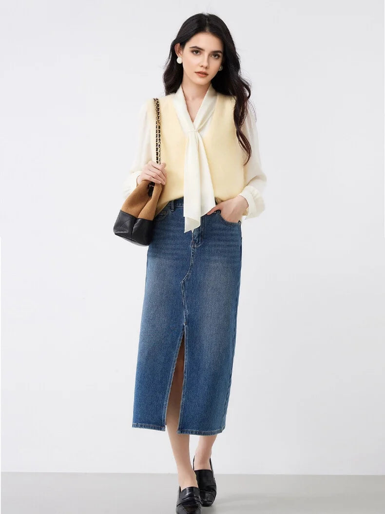 SuyaDream, Women Vests, Fleece Wool, V Neck, Chic Pullovers, 4.7%Cashmere 95.3%Wool, 2025 Fall Winter Sweaters, Tanks