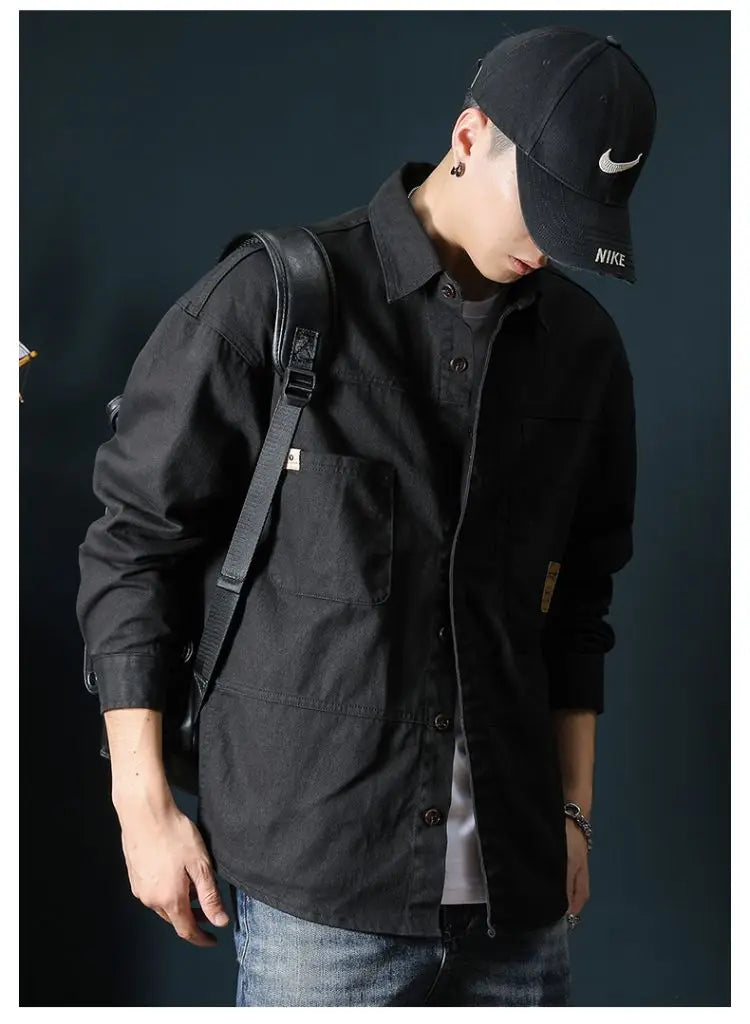 Oversized Men's Long Sleeve 100% Cotton Shirts Male Tops Big Size Fashion Casual Jacket Loose Fit Spring Outwear Plus Large 7XL