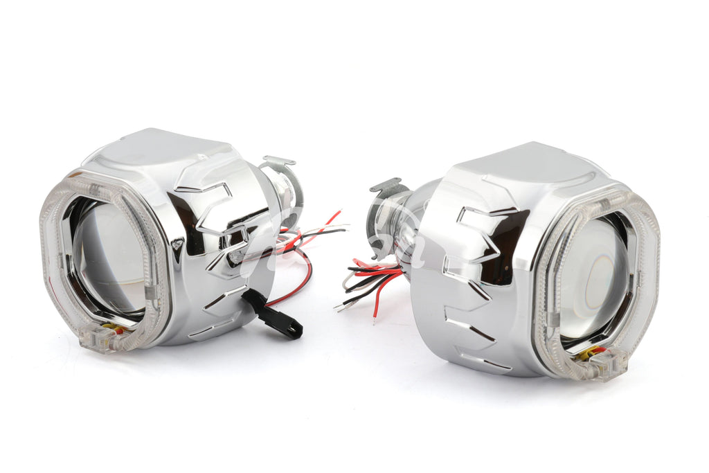 Ronan 2.5 Bixenon 8.1 Projector Lens HID Use H1 Bulb H1 H4 H7 Socket with LED Optical Angel Eyes Integration Shrouds Retrofit