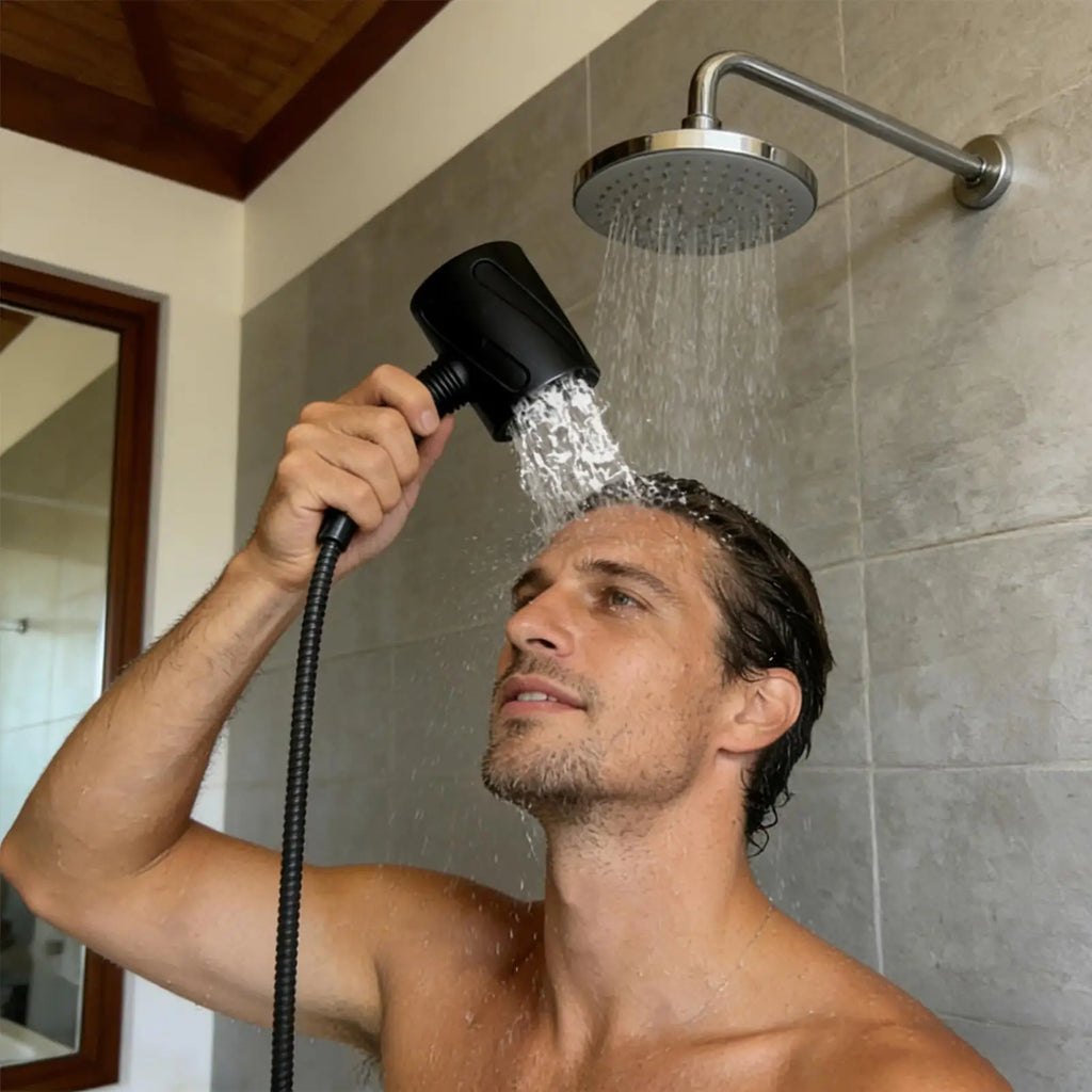Shower Head, Portable Universal Anti-Clog Precision Threading, Men Rain Shower Head Bath Accessories for Home, Gym, Spa, Washing