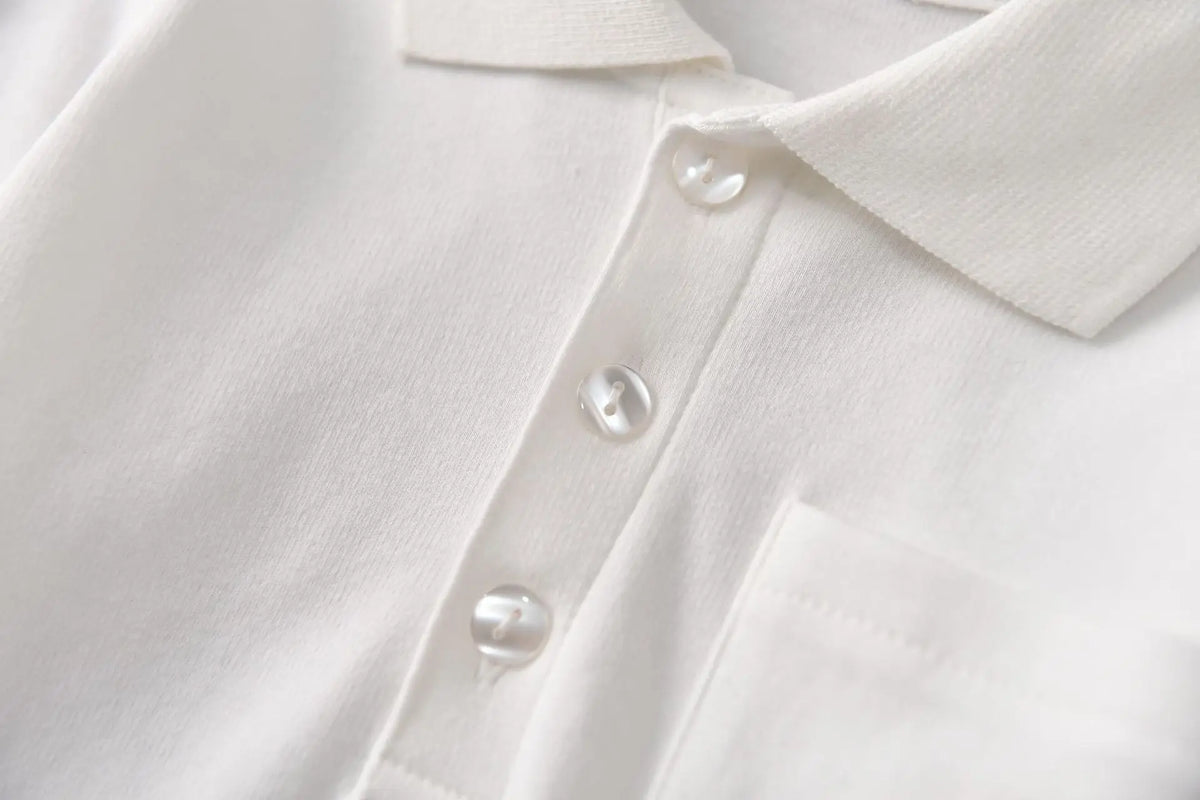 Girls White Cotton Polo Shirt Loose Breathable Children's T-shirt School Clothing POLO Size 100-170