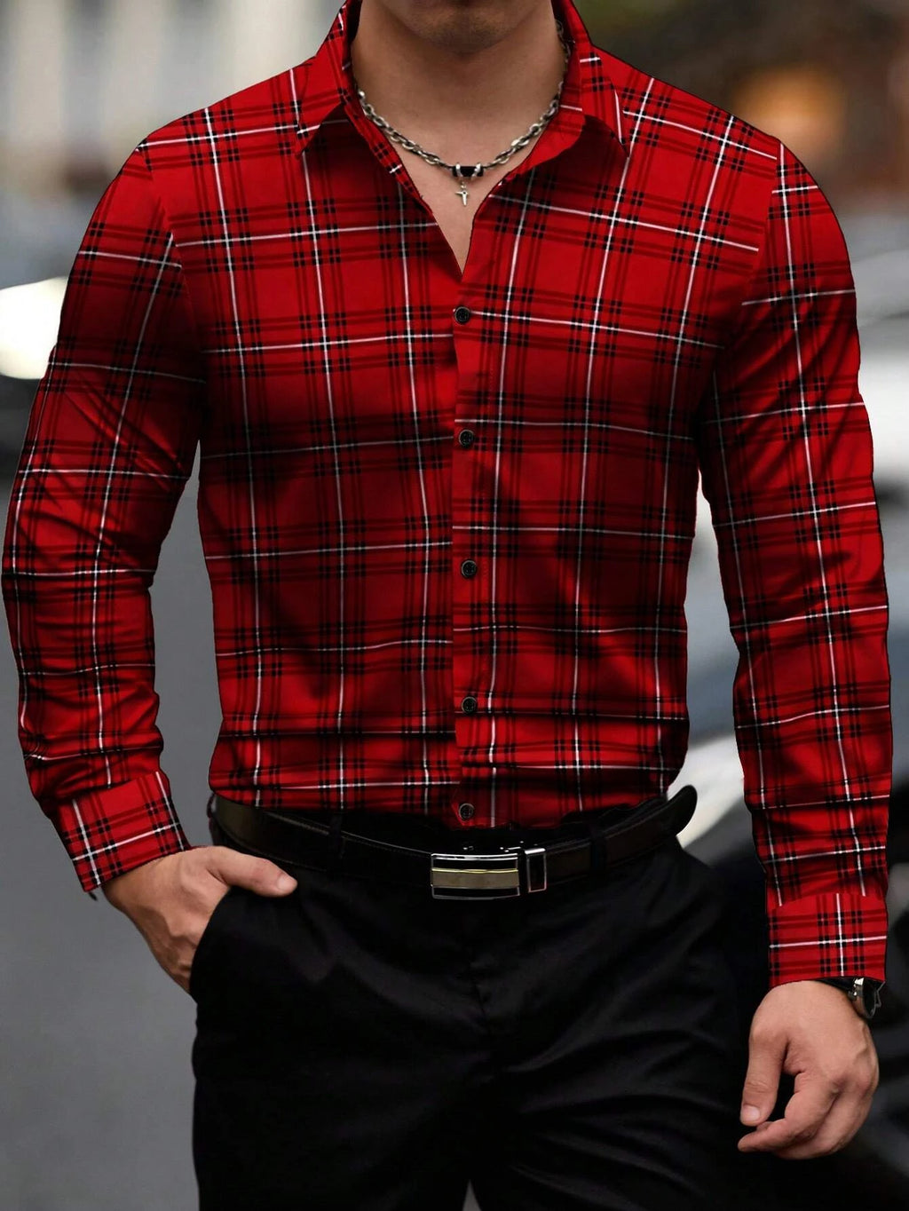 Men's long-sleeved Shirts Casual Shirts Plaid multi-color Pattern Shirts Retro Shirts Autumn And Summer long-sleeved Shirts
