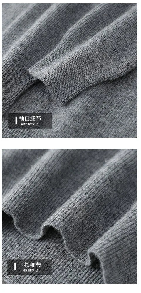 MVLYFLRT Men's 100% Merino Wool Round Neck Pullover Sweater Casual Thick Knit Autumn Winter Warm Cashmere Feel Sweater